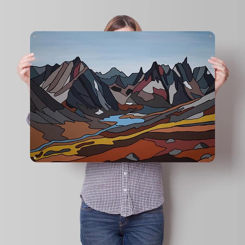 Monolith Mountain D Texture Metal Poster Customized Wall Art Tin Sign Gift for Mancave Bar Accessories Room Decoration Items