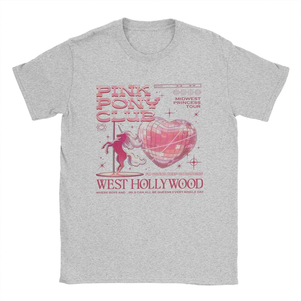 Men's T-Shirt Chappell Roan Pink Pony Club Awesome Pure Cotton Tee Shirt Short Sleeve T Shirts Crewneck Clothes Birthday Present