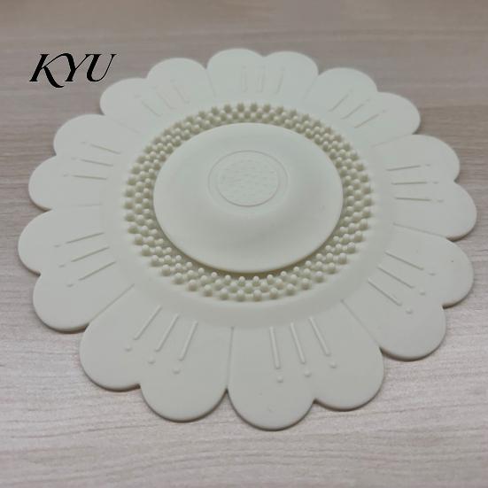 Universal Basin Stopper Sunflower Silicone Floor Drain Mat, Bionic Petal Design Anti-Clog Sink Filter Mesh Hair Filter, Odor-Proof Drainage Protector