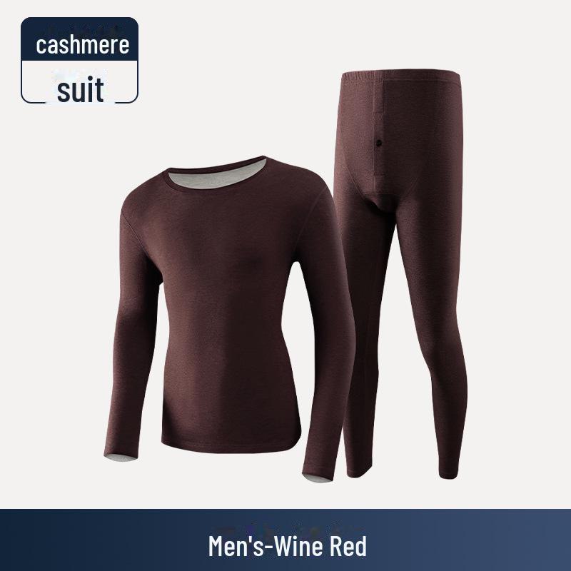 Autumn/Winter Seamless Wool Thermal Underwear Set for Men & Women: Thick Cashmere Silk for Added Warmth