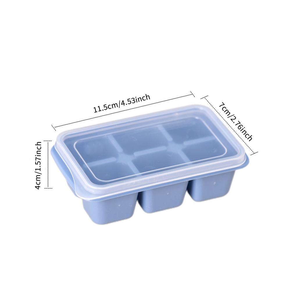 6 Grid Reusable Ice Cube Molds Easy To Take Off Ice Tray Refrigerator Icebox for Summer Juice Drinks Wine Cocktails Whiskey