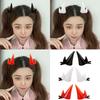 2PCS Devil Horn Hair Clip For Halloween Cosplay Costume Party Hair Accessories Cartoon Hairpins For Women Girls Adults
