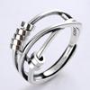 Fidget Anxiety Ring 925 Sterling Silver Bead Ring Stress Relieving Fidget Peace Rings for Anxiety Transfer Bead Open