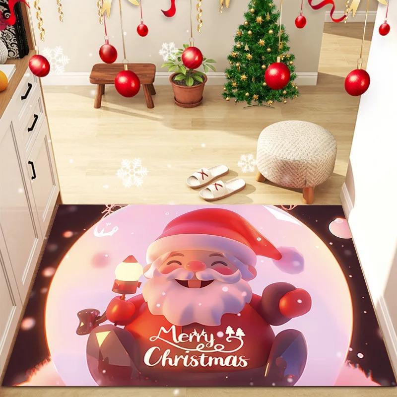 Christmas Theme Pattern Printed Door Mat Entry Door Mat Entrance Hall Rugs for Bedroom Bathroom Carpet Festival Home Decoration