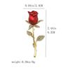 Creative Beautiful Rhinestone Rose Flower Brooches For Women Lady Elegant Flower Pin Summer Wedding Party Valentine'S Day Gift