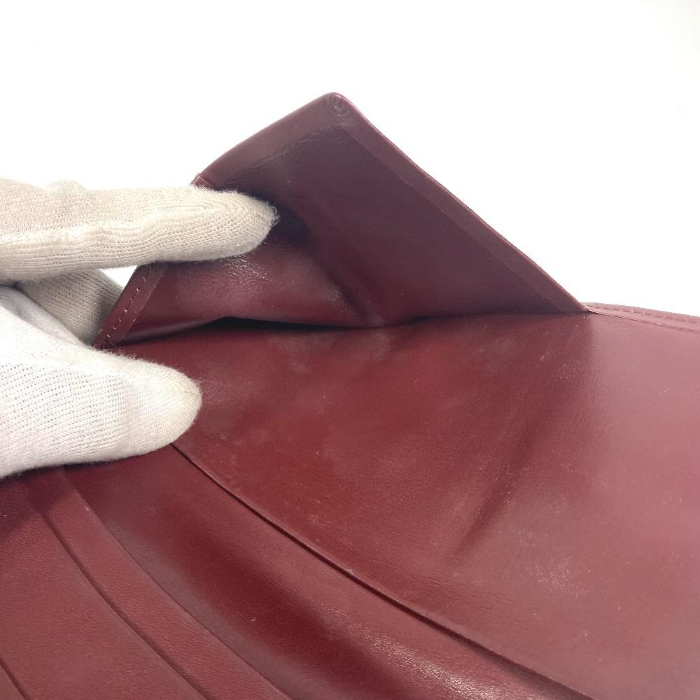 CARTIER Must de Line logo wallet Long wallet Long Wallet Leather wine-red