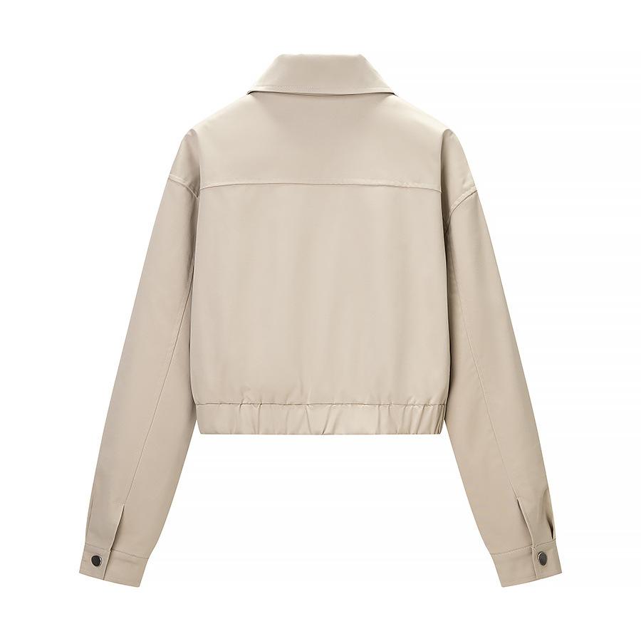 European and American style, new women's clothing, foreign style solid color temperament lapel short jacket and coat set