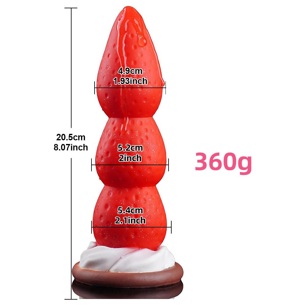 Monster Dildo Strawberry Adult Sex Toy Soft Butt Plug Anal Dilator Stimulate Anus Beads Strong Suction Cup Sexy Toys Anal Plug