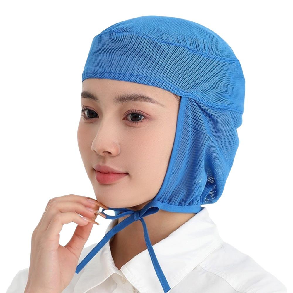 Breathable Mesh Chef Work Hat Elastic Back Food Service Cap Mesh Hair Cover  Restaurant Kitchen