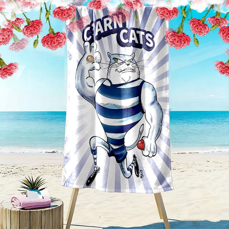 Geelong Champions Print Beach Towel, Large Soft Quick Dry Towel for Beach Camping Swimming