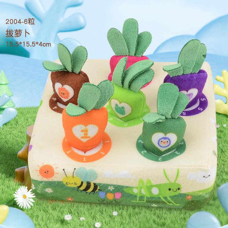 Baby Pull Radish Plush Doll Toy Creative Farm, Baby Puzzle Insert Carrot Children'S Vegetable Field