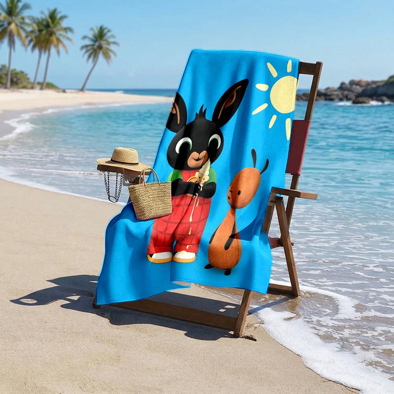 Bunny Fashion Beach Towel: Ideal for Summer Adventures Soft, Absorbent and Quick Drying Suitable for Swimming and Bathing