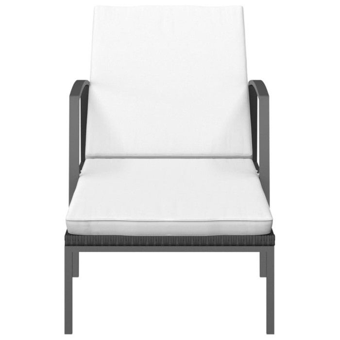 VidaXL Chaises longues 2 pcs avec table Résine tressée Noir,