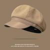 2024 Spring Women's Woolen Beret: Trendy Octagonal Hat, Slimming Artist Flat Cap