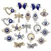 Evil Eye Charms with Butterfly & Starfish Connectors for DIY Jewelry Bracelets & Necklaces