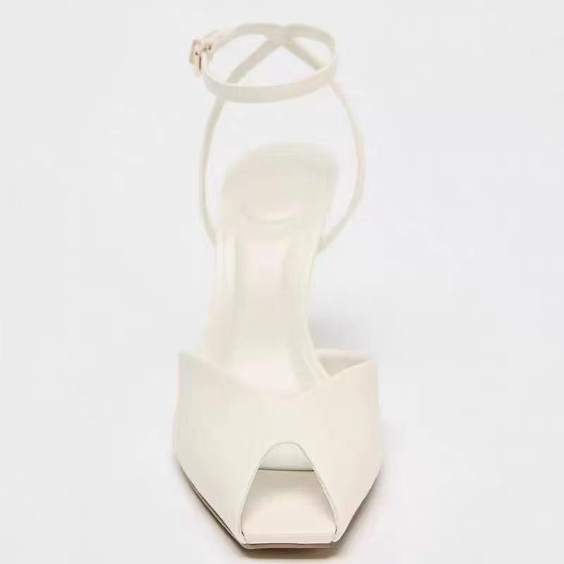 Fashion Sexy Peep Toe Heeled Sandals Women Elegant Ankle Strap Buckle High Heels Comfortable Soft Leather Party Shoes Sandalias De Mujer