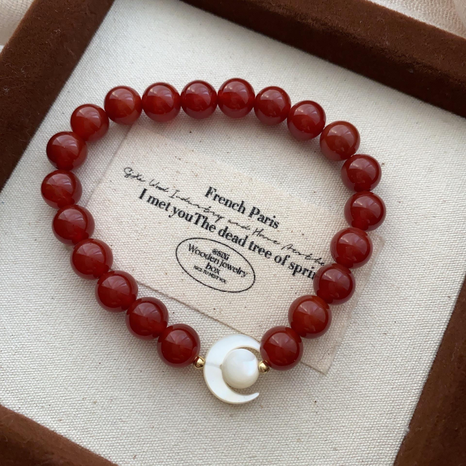 

Браслет з червоного агату Наньхун, Браслет з нішевим дизайном, Метафізичний національний стиль, Пряжка-гарбуз для безпеки, Елегантний темперамент, Браслет, Жінки