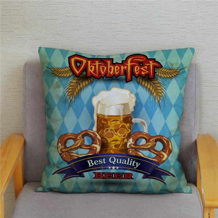 Vintage Beer Cushion Cover Peach Skin Pillowcase Fashion Home Decor Pillowcase Pillowcase