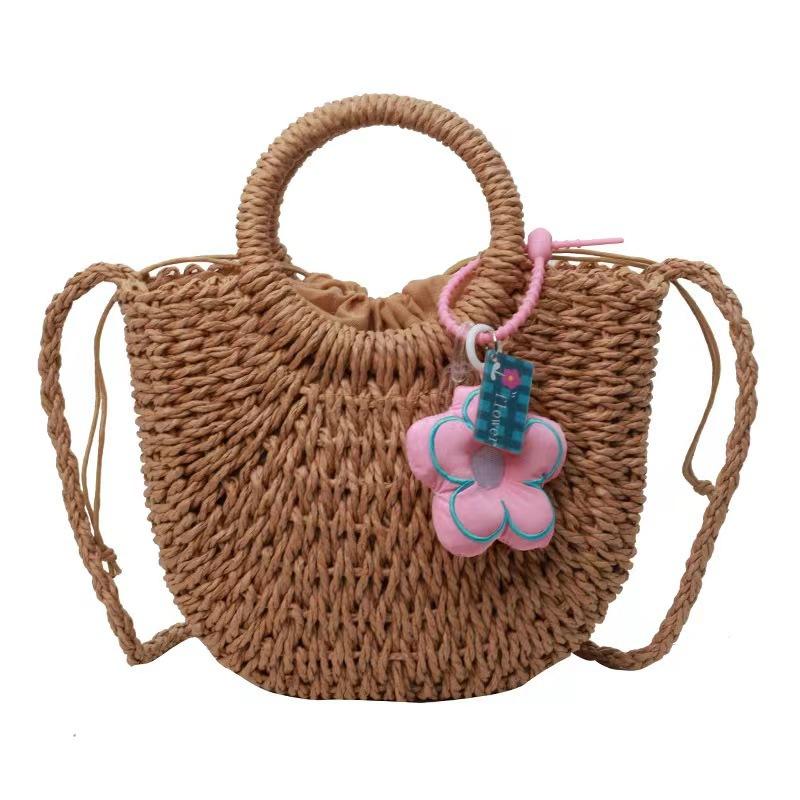 Straw Bag Fashion Women'S Bag One Shoulder Messenger Bag Women'S Portable Vegetable Basket Bag