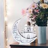 Eid Mubarak Wooden Light Ramadan Decorative Lamp Hanging Ornament Ramadan Lights Party Home Ornament Festival Light Pendant
