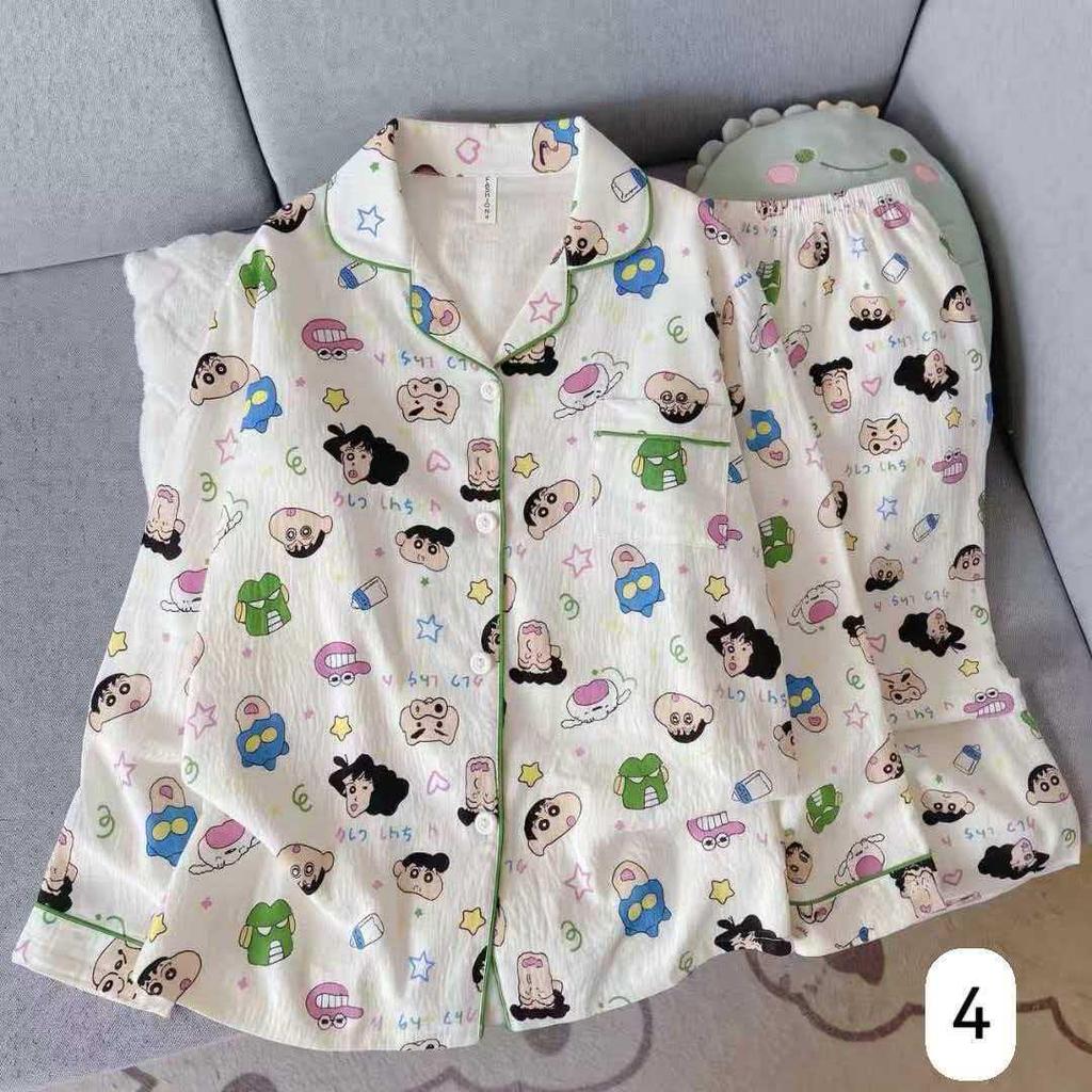 Women's Cloud Cotton Long Sleeve Pajamas - Sweet Cartoon Design for Spring & Autumn, Versatile for Home or Out