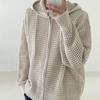 Stylish Mesh Hoodie for Men and Korean Korean 7987294 [LTG] See-Through Women, Zip-Up, Style, Wave, (JP, Alphabet, XL, Ivory)