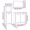 3 Piece Bathroom Furniture Set Grey Sonoma Particleboard