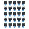 25Pcs Push Button Switch Self Locking Momentary 16mm Square with Light Set Kit 24VRed