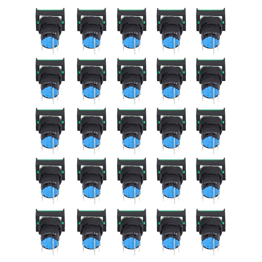 25Pcs Push Button Switch Self Locking Momentary 16mm Square with Light Set Kit 24VRed