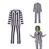 Costume Cosplay Beetlejuice Black And White Striped Suit Halloween Party Prop