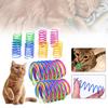 50PCS Cat Spring Toy Plastic Coil Interactive Pet Play Set Colorful Bouncy Kitten Exercise Indoor Activity Lightweight Spring Chew Toys Random Color