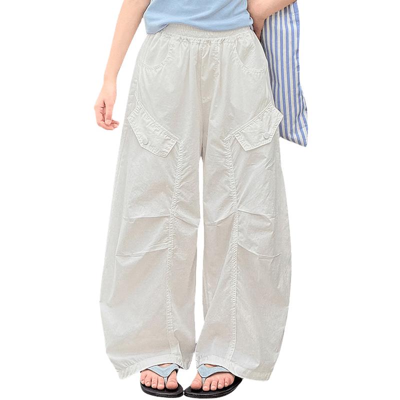 Fuluomi Girls Summer Thin Breathable Cargo Casual Long Pants 120