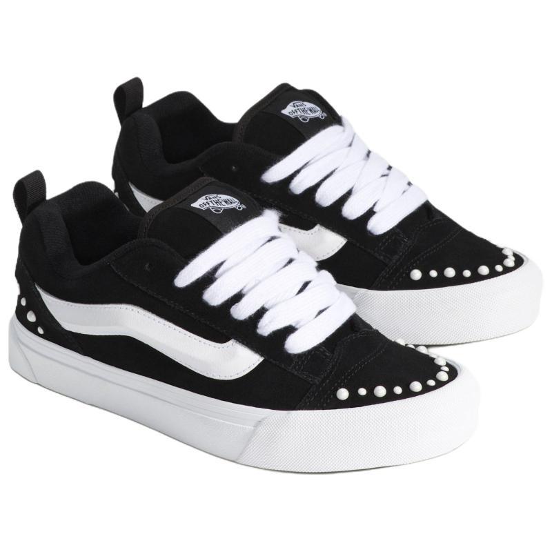 Vans Knu Skool Support Low top Skateboard Shoes Unisex Black White Sneakers VN000E9XBLA