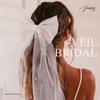 Pearl Bow Bridal Veil, White Tulle Clip On Elegant Wedding Hair Accessory