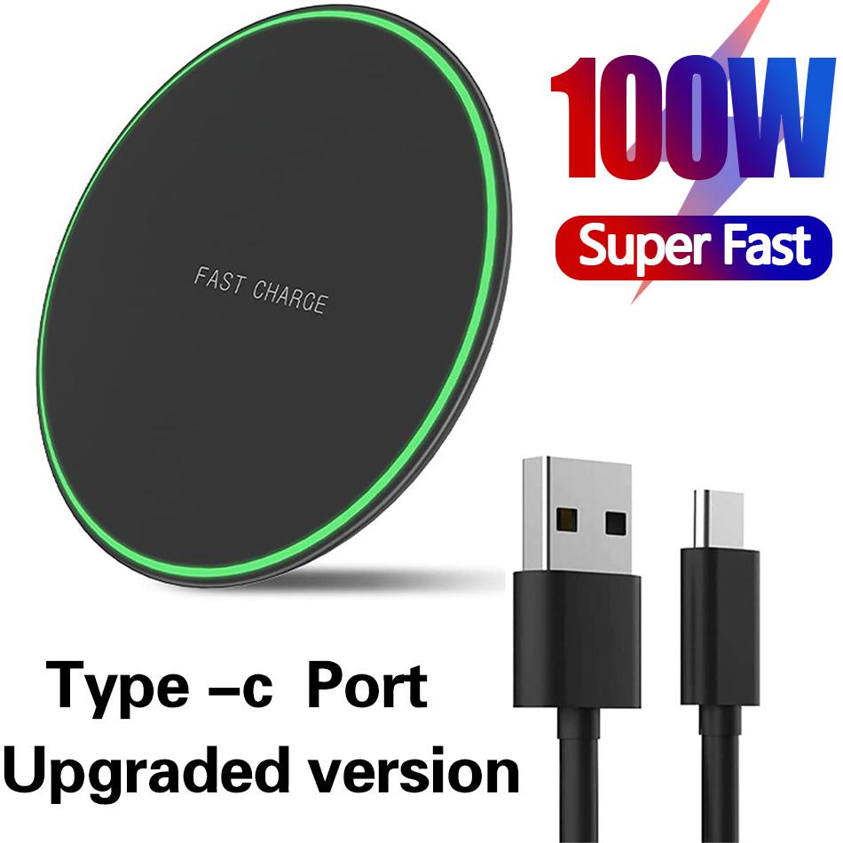 New 100W Qi Wireless Charger for iPhone 15 14 13 X XR XS Max 8 for Samsung S10 S20 Note10 20 Xiaomi  Phone