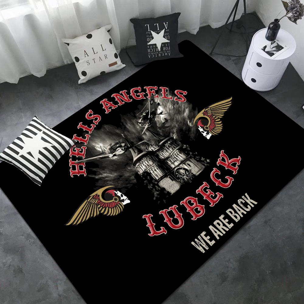 

Hell Angels Винтажний Принт Мотоциклетний Логотип Килимок для Дверей Нордичний Стиль Домашній Килимок для Дверей Ванна-Туалетні Килимки Спальня Килимки Біля Ліжка 40x60cm