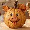 Whimsical Autumn Window Displays Artificial Pumpkin Decor, Cute Animals Decorative Pumpkins, Thanksgiving Resin Pumpkins Animal Figures for Fireplace