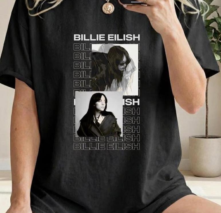 Графическая футболка Billie Eilish Винтажная футболка для фанатов музыки Унисекс S