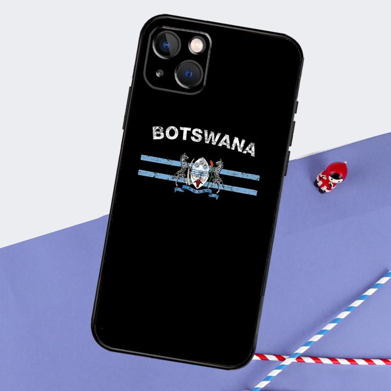 Botswana Flagge Handyhülle Für iPhone 16 Pro Max 11 13 14 15 Pro Max 12 Mini XR 16 15 Plus 16e Rückseite