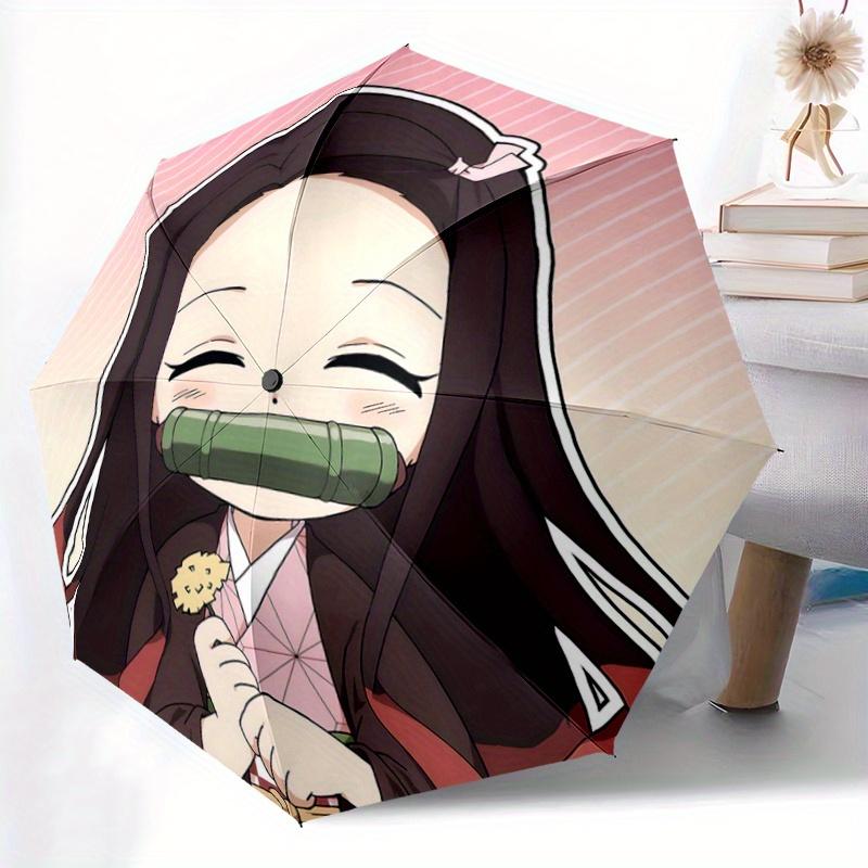 1pc Cartoon Characters Automatic Open/CloseUmbrella-CuteUmbrella with Cute Design, Portable 3-Fold Compact Umbrella for Men & Women, Valenti
