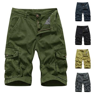 Pantalones cortos cargo informales de color para exteriores, con bolsillos, para playa y trabajo para hombre
