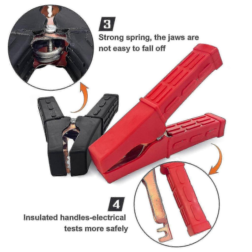 Two Car Starter Clips, Heavy-duty Pure Copper Alligator Clips, Car Alligator Clips, Battery Alligator Clips.