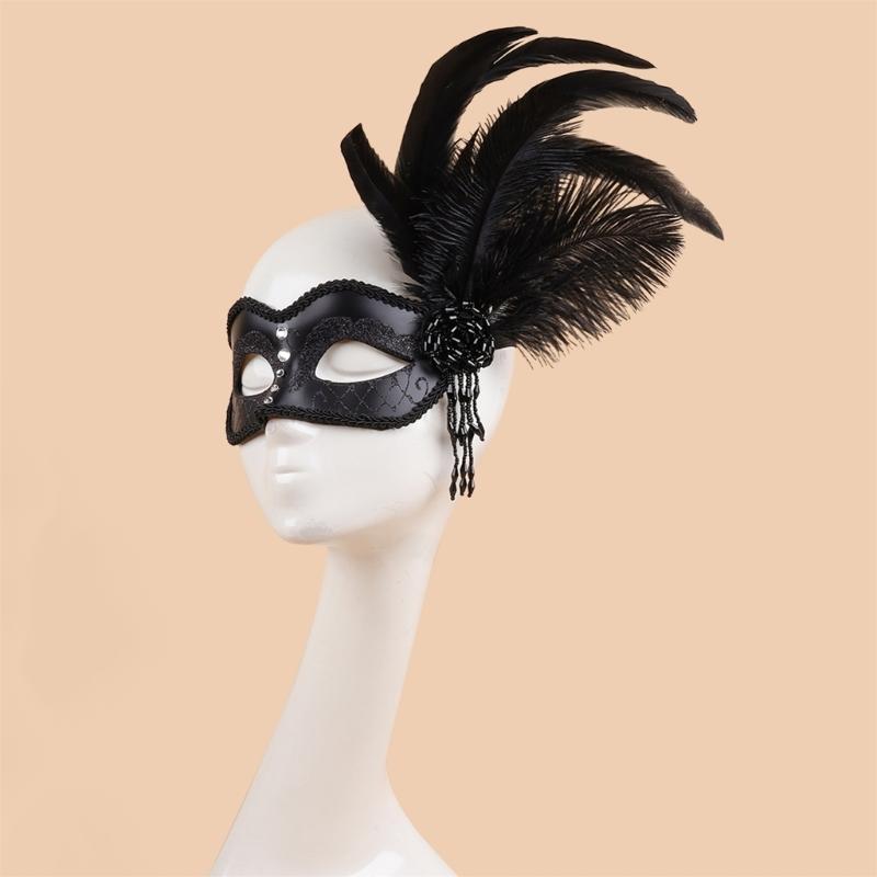 Venetians Mask Eye mask Feather Half Face Mask Eye Mask for Masquerades Proms,Halloween Party,Cosplay,Photo Shoot Gift