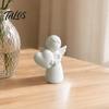 Angel Home Decor Mini Love Heart Figurine, 3D Printed White Statue, Modern Statue Decoration for Mother's Day, Valentine's Christmas Gift Small