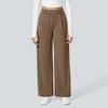 Women Pants, High Waist Wide Leg Business Casual Trousers, Pure Color Suit Pants with Side Pockets, Wrinkle Resistant Work Weekend Wear