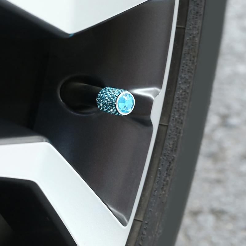 4pcs Rhinestones Tire Valves  Caps General  Dustproof & Rustproof Tire Caps Decorative Car Valves  Caps for Car & Bike