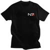 Anpassad T-shirt för Män med Mass Effect N7-motiv Kortärmad Fritidst-shirt 100% Bomull T-shirts Gåva