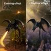 Outdoor Metal Dragon Ornaments Solar Garden Stake Light with Breathing Flame Fiber Optic Effects, Energy Efficient Stakes Waterproof Powered
