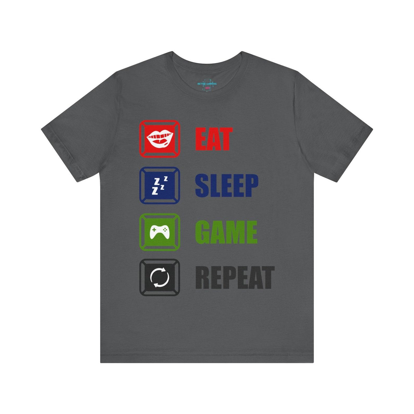 Gamer s Essential: Eat Sleep Game Repeat Short Sleeve Shirt M