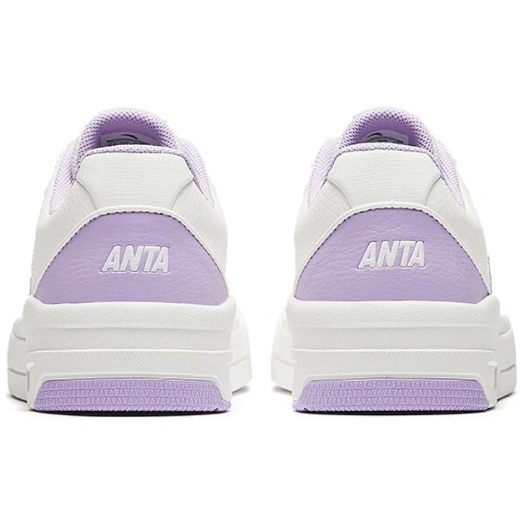 New Anta 982GZ Slip Resistant Low Top Skateboard Shoes Women's White Purple 122438010-3